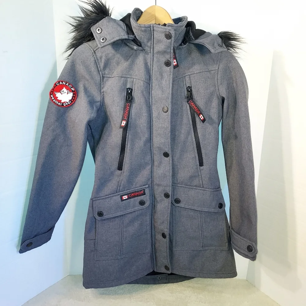 Canada Weather Gear Gray Lightweight Hooded Jacket size S